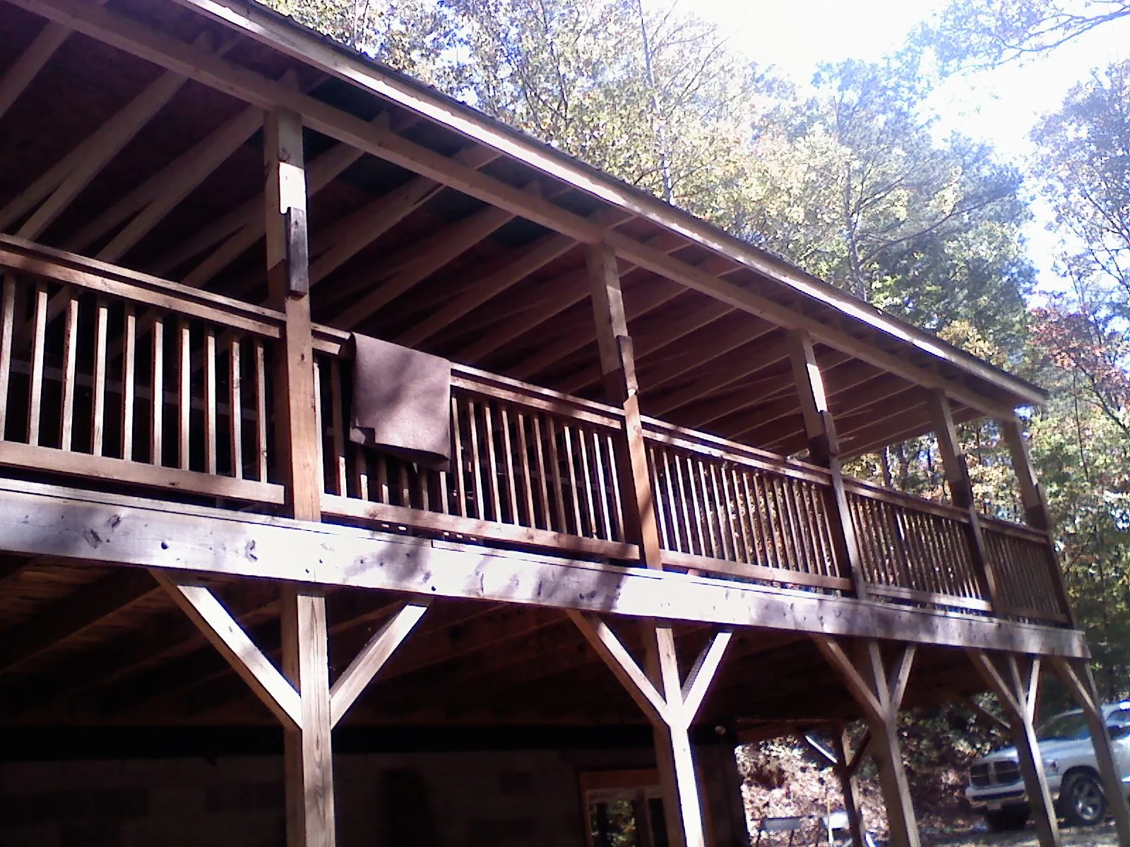 Timber framing under a new elevated porch and deck — Roof Leak Repair in Winona by Roofing Brothers